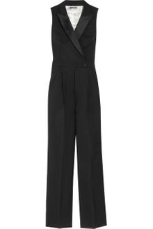 Alexander McQueen Wool and Silksatin Tuxedo Jumpsuit - Lyst