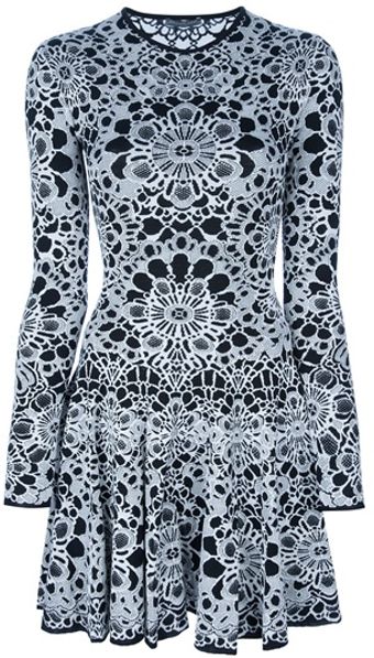 Alexander McQueen Floral Print Dress - Lyst