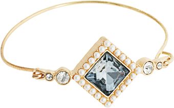 Asos Stone Pearl Bangle - Lyst