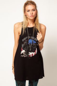 ASOS Collection Asos Oversize Vest with Washed Born Free Print - Lyst