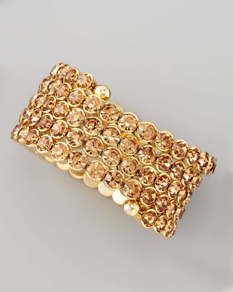 Cara Accessories Crystal Spiral Bracelet Golden - Lyst
