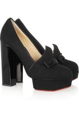 Charlotte Olympia Agatha Felt and Patentleather Pumps