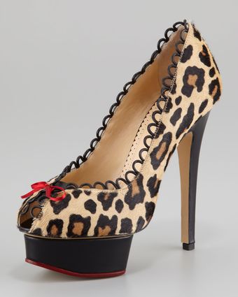 Charlotte Olympia Daphne Leopardprint Calf Hair Pu - Lyst
