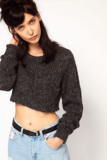 Cheap Monday Cropped Knitted Jumper - Lyst