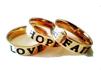 Chic Jewel Couture Lovehopefaith Ringyellow Gold Plated Sterling S - Lyst