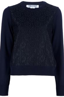 Comme Des Garçons Comme Des Garçons Knit and Lace Detail Sweater - Lyst