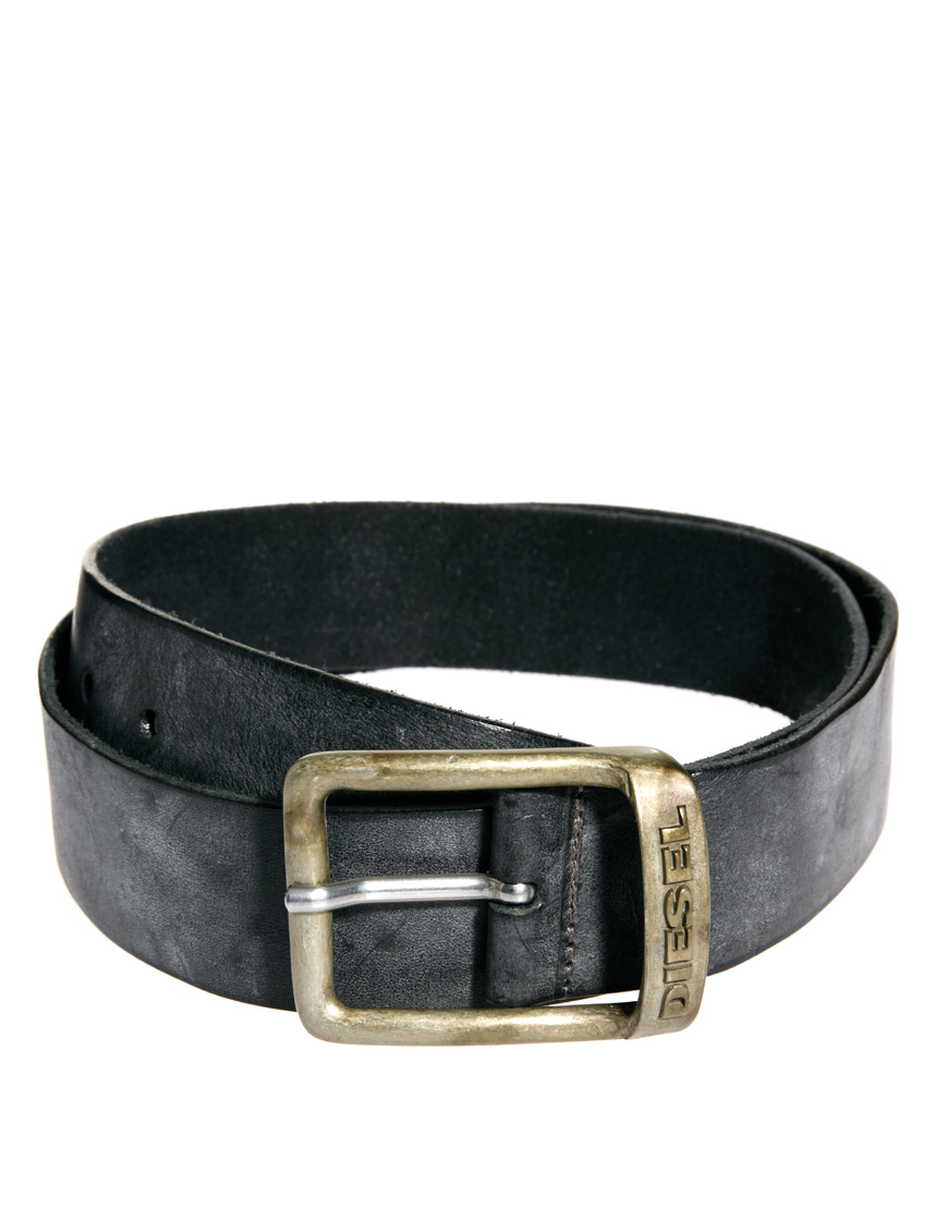 Diesel Leather Belt in Black for Men | Lyst