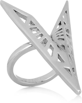 Eddie Borgo Fractured Heart Silverplated Ring - Lyst