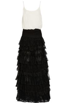 Jay Ahr Twotone Crepe and Lace Maxi Dress - Lyst