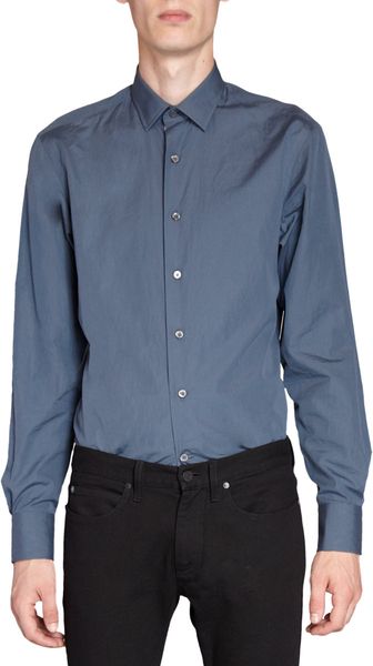 Lanvin Grosgrain Collar Shirt - Lyst