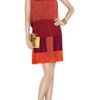 Lanvin Tiered Fringed Silk Satin Dress in Red (multi) - Lyst