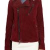 Lot78 Zoe Suede Biker Jacket in Red (merlot) - Lyst