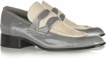 Marc Jacobs Patent and Snakeeffect Leather Loafers - Lyst