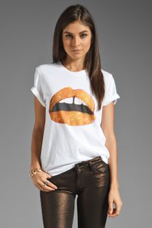 Markus Lupfer Glitter Lips Tee in Whitepink - Lyst