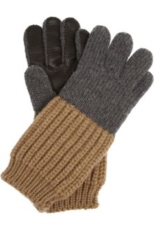 Marni Leather and Wool Blend Gloves - Lyst