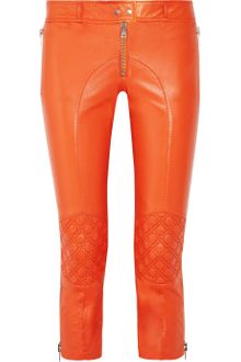 McQ by Alexander McQueen Cropped Leather Skinny Biker Pants - Lyst