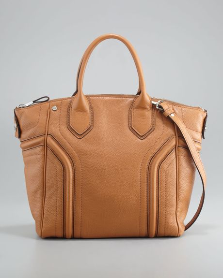 Milly Zoey Leather Tote Bag Luggage in Brown - Lyst