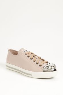 Miu Miu Crystal Cap Toe Sneaker - Lyst