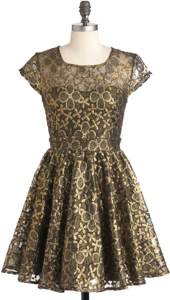 ModCloth Golden Garden Dress - Lyst