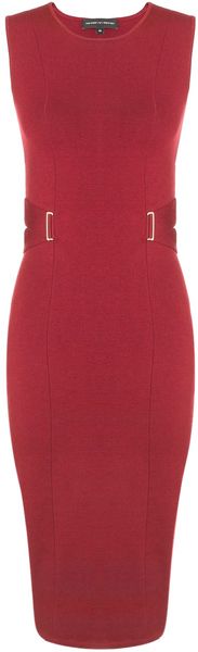 Narciso Rodriguez Dark Red Merino Pencil Dress - Lyst