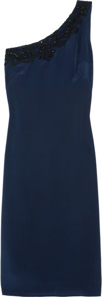 Notte By Marchesa Embellished Oneshoulder Silk Dress - Lyst
