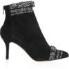 Oscar De La Renta City Miss Tweedtrimmed Suede Ankle Boots in Black - Lyst