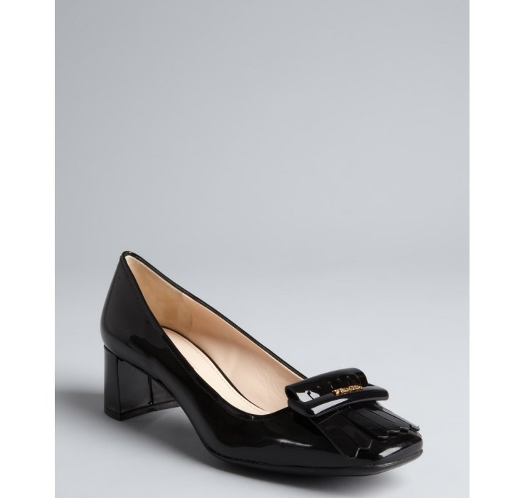 square toe heels prada