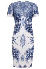 Preen Blue Teacup Print Catherine Dress