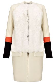 Preen Ivory Sheepskin Zora Coat - Lyst