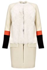 Preen Ivory Sheepskin Zora Coat