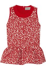 Preen Tyler Leopardjacquard Peplum Top
