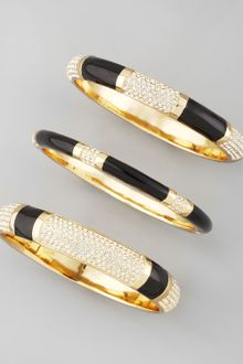 Rachel Zoe Crystal Bangles Set Of Three - Lyst