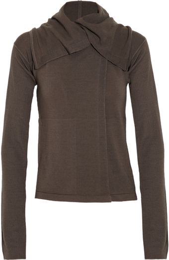 Rick Owens Draped Wool Cardigan - Lyst