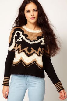 River Island Chelsea Girl Cropped Jacquard Jumper - Lyst