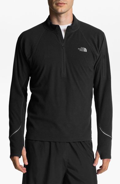 the north face platte half zip recycled fibre fleece jacket