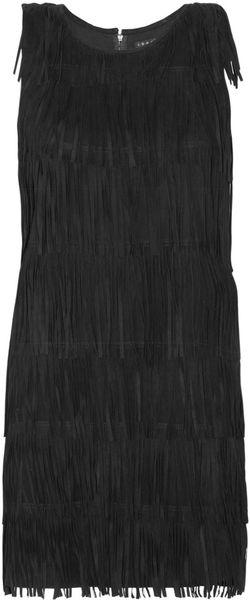Theory Oprinda Fringed Suede Dress - Lyst