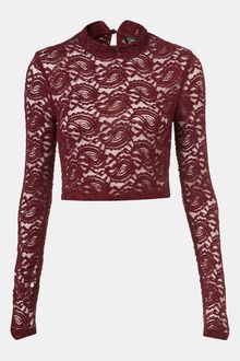 Topshop Lace Crop Top - Lyst