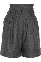 Yves Saint Laurent Woolblend Tweed Shorts