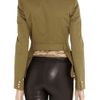 Alexander Mcqueen Embellished Cotton Twill Jacket in Green (sage) - Lyst