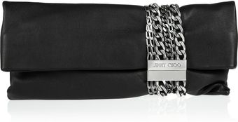 Jimmy Choo Chandra Chainembellished Leather Clutch - Lyst