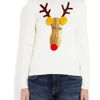 Moschino Reindeer Appliquéd Knitted Wool Sweater in White - Lyst