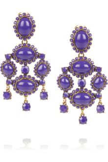 Oscar de la Renta 24karat Gold Plated Cabochon Clip Earrings - Lyst