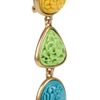 Oscar De La Renta 24karat GoldPlated Carved Cabochon Clip Earrings in Multicolor (gold) - Lyst