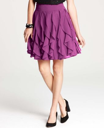 Ann Taylor Ruffle Tiered Skirt - Lyst