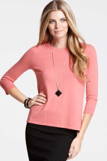 Ann Taylor Button Back 34 Sleeve Sweater - Lyst