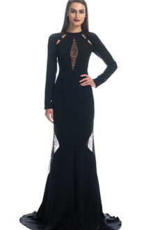 Bibhu Mohapatra Lace Inset Crepe Gown - Lyst
