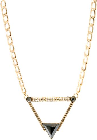 Asos Stone Triangle Necklace - Lyst