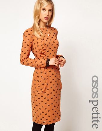 Asos Tea Dress in Swan Print - Lyst