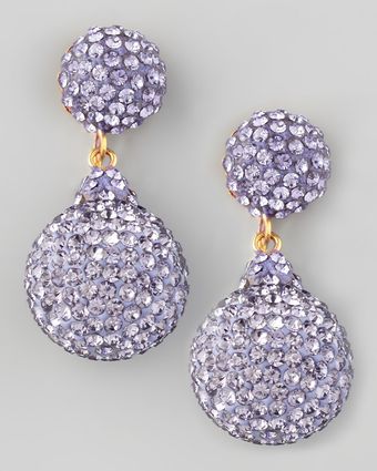Jose & Maria Barrera Pave Crystal Doubledrop Earrings Lavender - Lyst