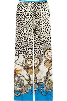 Roberto Cavalli Printed Silk Crepe De Chine Pants - Lyst